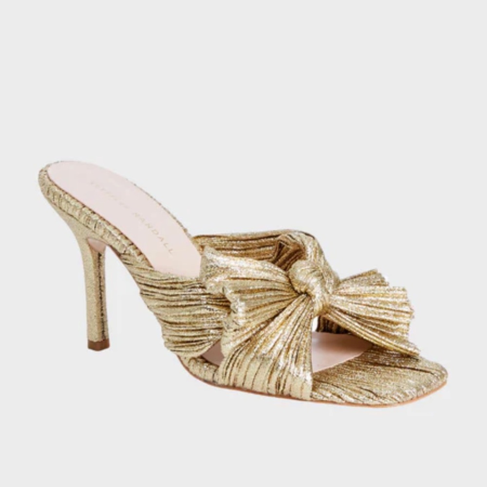LOEFFLER RANDALL
Oro Lame Claudia Pleated Skinny Heel Mule
